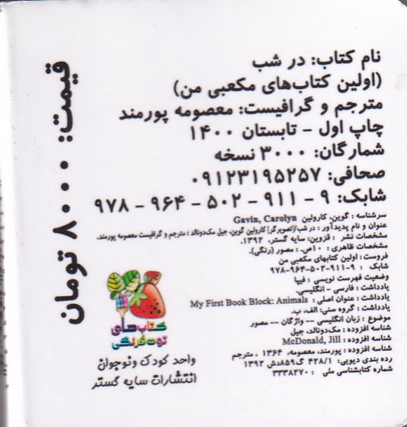 کتاب در شب از اولین کتاب مکعبی من