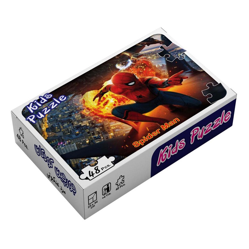 کتاب بسته پازل مرد عنکبوتی 48تکه،باجعبه