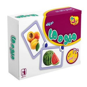 کتاب فلش کارت میوه ها 36 کارت آموزشی ، 2زبانه،باجعبه