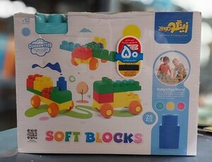 کتاب بسته بازی سازه های نرم پسرانه آبی 25قطعهباجعبه