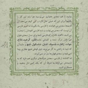 سعدی برای جوان تر ها