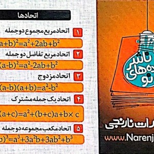 کتاب کارت آموزشی ریاضی اتحادها گلاسه