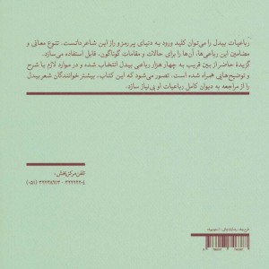 کتاب گزیده رباعیات بیدل اثر علی میرافضلی