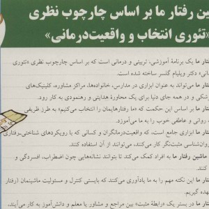 ماشین رفتار ما بر اساس چار چوب نظری تئوری انتخاب و واقعیت درمانی