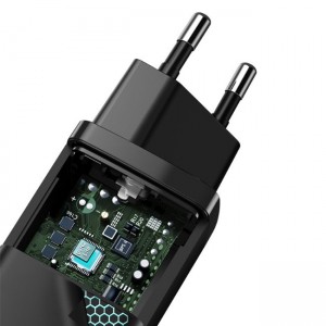 شارژر دیواری فست شارژ بیسوس Baseus GaN2 Lite Quick Charger Type-C USB-A CCGAN65UE توان 65 وات