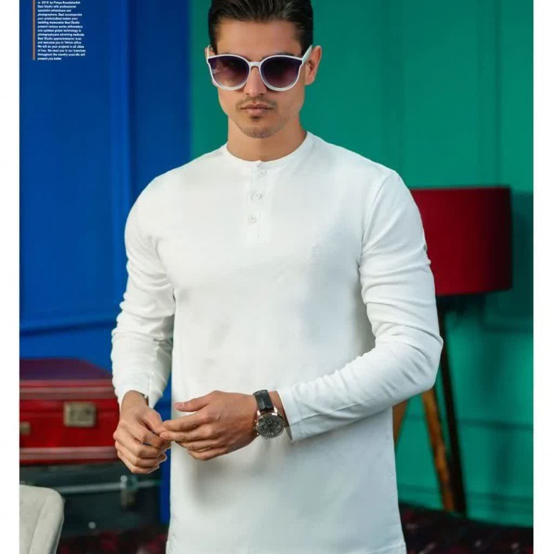 بلوز پنبه دورو سه دگمه آستین بلند کیفیت اعلا۹۲۶