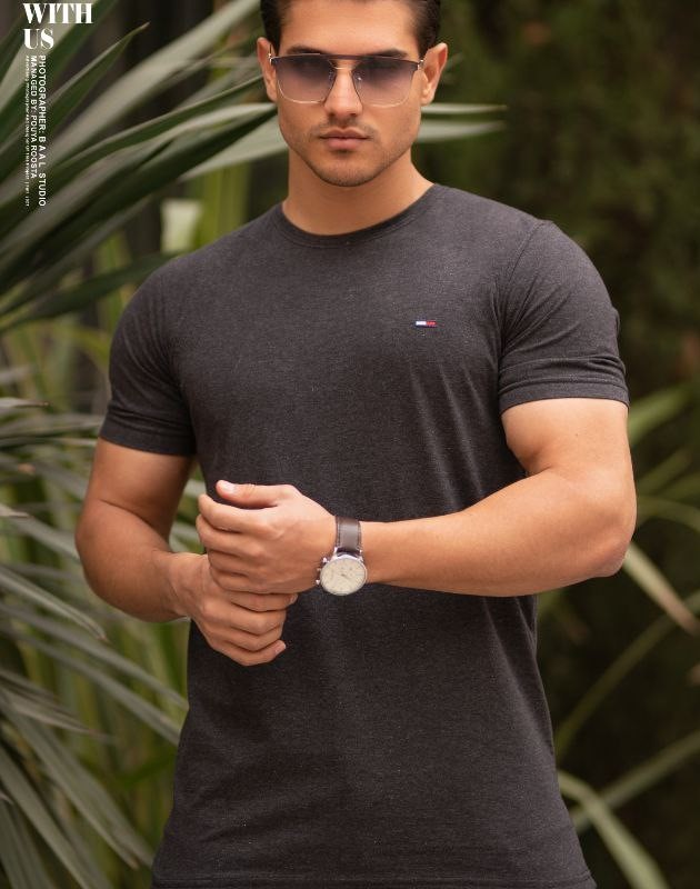 تیشرت پنبه پارچه افکت دار بسیار خنک H427