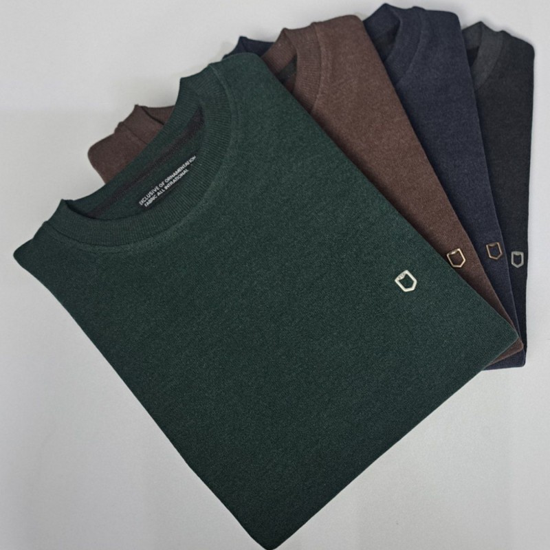 بلوز سلانیک پنبه‌ای یقه گرد افکت‌دار | کد 1021