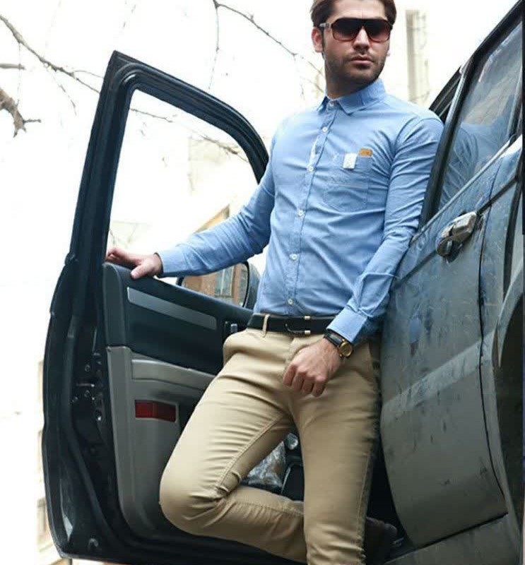 شلوار کتان پنبه‌ای اندامی مردانه مشکی