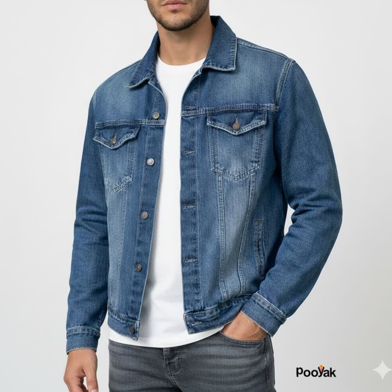 کت جین مردانه کج‌راه سنگین | کد A4041 | تنخور عالی