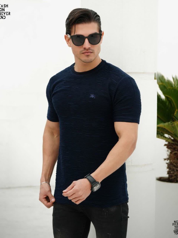 تیشرت پنبه جذاب و خاص یقه کشباف