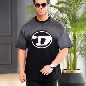 تیشرت  قواره باکسی چاپی ایربراش خنک۹۴۴