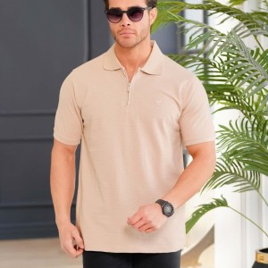 پولوشرت نیم زیپ پنبه آستین کوتاه کاما کد۹۳۷