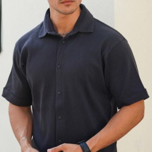 پیراهن پنبه میله ای آستین کوتاه خنک کد906