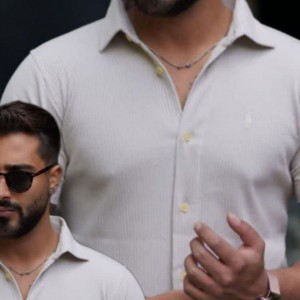 پیراهن پنبه میله ای آستین کوتاه خنک کد906