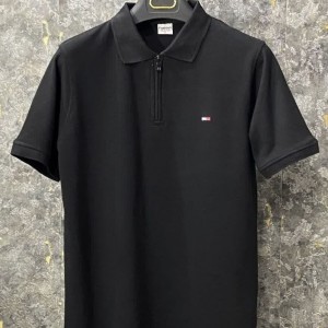 پولوشرت مشکی پنبه نیم زیپ۱٠٠۵