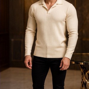 بلوز (بلیز) مردانه پنبه‌ای یقه‌دار آستین بلند | بلوز بیسکوییتی پاییزه، بهاره و زمستانه | پوشاک پویاک|910