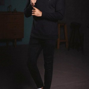 بلوز دورس سه‌نخ یقه‌گرد پنبه‌ای مردانه | گلدوزی پشت آرنج و سینه | کد 933