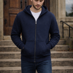 سویشرت دورس سه نخ پنبه کلاه‌دار دولایه کد 1033