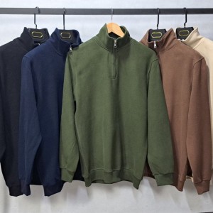 سلانیک پنبه‌ای نیم‌زیپ یقه ایستاده مردانه | کشباف کامل کد 1036