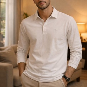 بلوز پنبه دورو یقه‌دار مردانه نخ ۵۰ | چهارفصل | کد 936