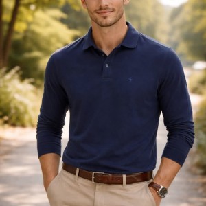 بلوز پنبه دورو یقه‌دار مردانه نخ ۵۰ | چهارفصل | کد 936