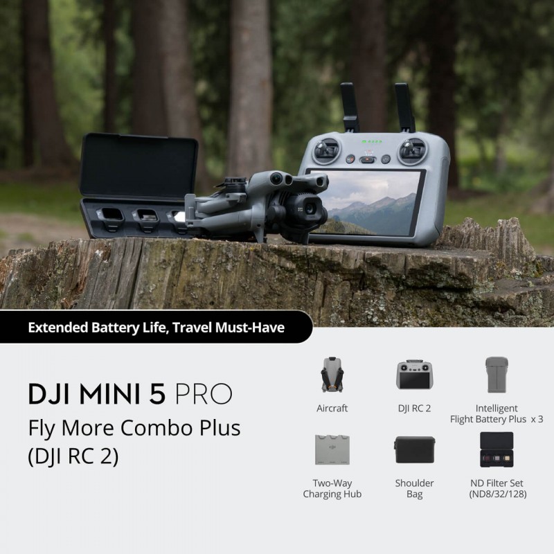 پهپاد مینی 5 پرو کمبو پلاس | DJI Mini 5 Pro Fly More Combo Plus (DJI RC 2)