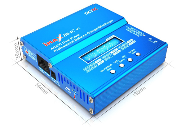 شارژر iMAX B6 V2 اسکای آر سی | ۶۰ وات با قابلیت شارژ باتری DJI و بدنه آلومینیومی