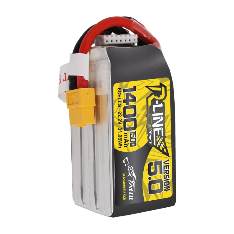 باتری Tattu R-Line Version 5.0 1400mAh 6S 150C LiPo XT60 | باتری حرفه‌ای FPV