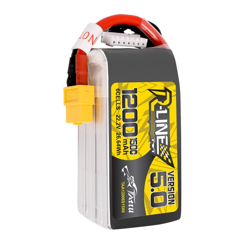 باتری Tattu R-Line Version 5.0 1200mAh 6S 150C LiPo XT60 | باتری حرفه‌ای FPV