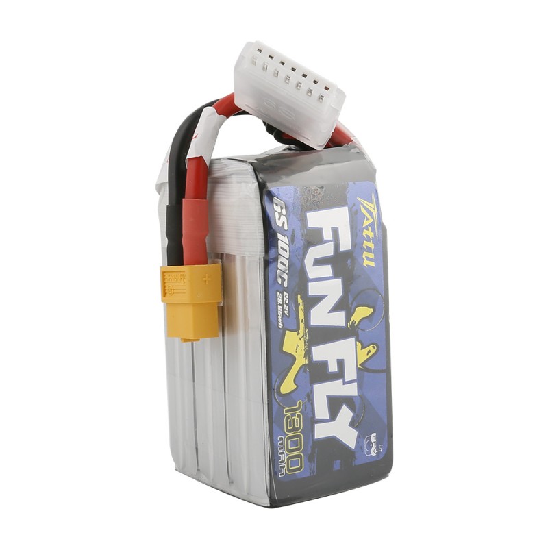 باتری Tattu FunFly 1300mAh 6S 100C LiPo XT60 | باتری FPV اقتصادی و حرفه‌ای