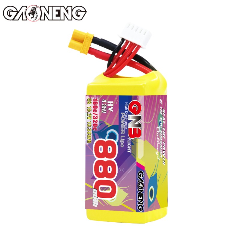 باتری GNB LiHV 4S 880mAh 160C XT30 | باتری حرفه‌ای FPV برند Gaoneng