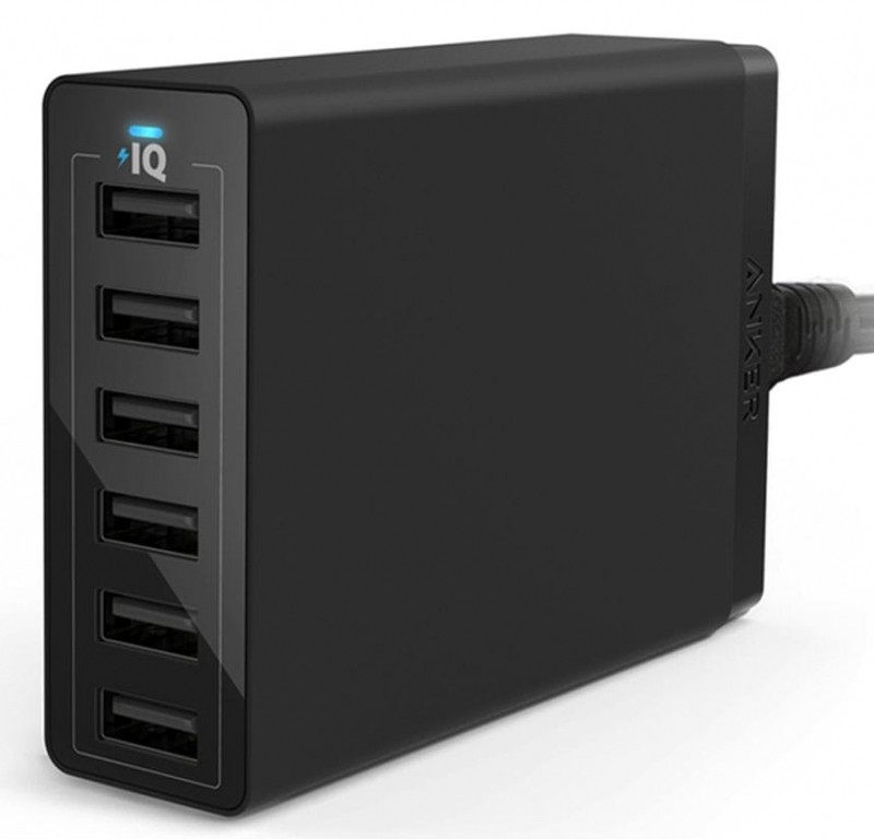 شارژر دیواری 6 پورت انکر ANKER POWERPORT 6 60W 6-Port USB Wall Charger A2123