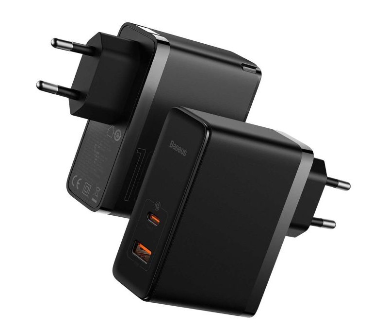 شارژر دیواری سوپر فست شارژ تایپ سی و یو اس بی 100 وات همراه با کابل بیسوس Baseus GaN5 Pro CCGP090201
