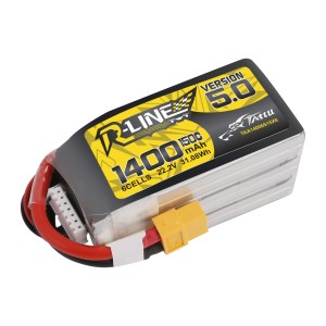 باتری Tattu R-Line Version 5.0 1400mAh 6S 150C LiPo XT60 | باتری حرفه‌ای FPV