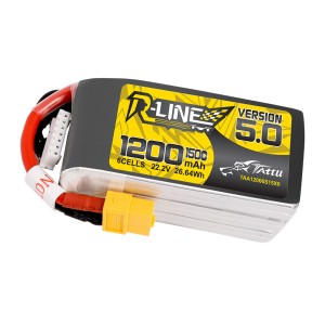 باتری Tattu R-Line Version 5.0 1200mAh 6S 150C LiPo XT60 | باتری حرفه‌ای FPV