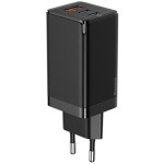 شارژ دیواری فست شارژ تایپ سی و یو اس بی 65 وات بیسوس Baseus CCGAN2P-B02 Dual USB-C Quick Charging