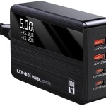پاور هاب سوپر فست شارژ تایپ سی و یو اس بی 100 وات الدنیو LDNIO A4809C 100W GaN Super Fast Charger