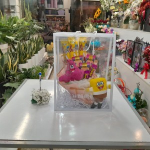 پک اقتصادی ولنتاین با گل و عروسک کد B10 برند آنایو