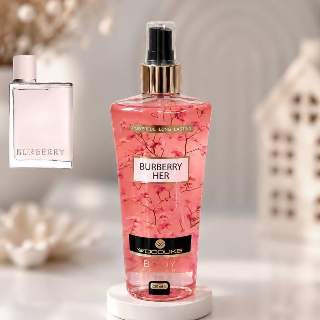 بادی اسپلش باربری هر (بربری هر) ادوپرفیوم وود لایک 250میل Body Splash Burberry Her Edp