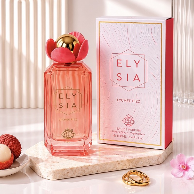 عطر ادکلن کایالی ادن اسپارکلینگ لیچی فرگرانس ورد 100میل  ELY SIA LYCHEE FIZZ Fragrance World  (Kayali Sparkling Lychee 39)