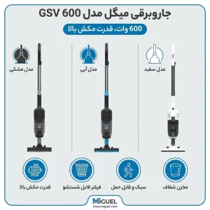 جارو برقی عصایی میگل مدل GSV-600