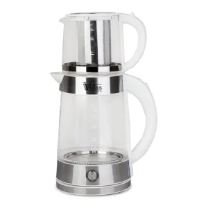چای ساز ویداس مدل VIR-2079 ظرفیت ۲ لیتر با کتری شیشه‌ای