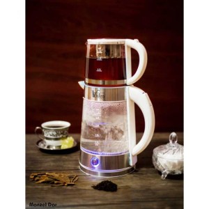 چای ساز ویداس مدل VIR-2079 ظرفیت ۲ لیتر با کتری شیشه‌ای