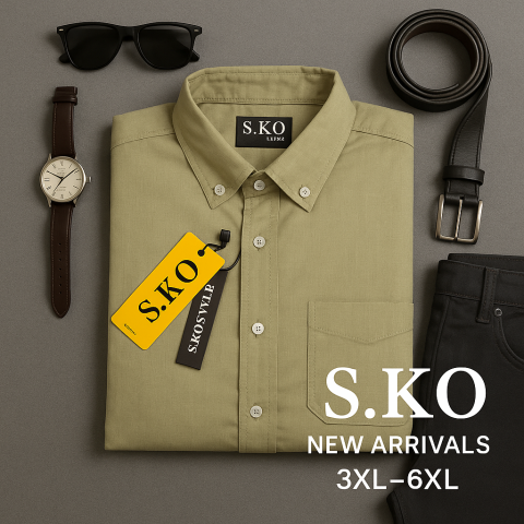 پیراهن کتان سایزبزرگ Sko