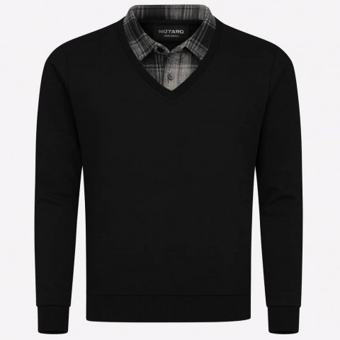 پلیور یقه برگردان طرح دار مخمل سلانیک