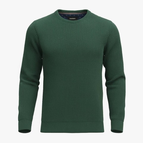 پلیور بافت زنبوری یقه گرد