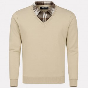 پلیور یقه برگردان طرح دار مخمل سلانیک