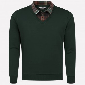 پلیور یقه برگردان طرح دار مخمل سلانیک