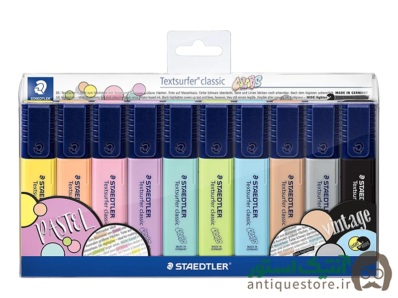 ماژیک علامت زن یا هایلایتر استدلر ( پک 10 رنگ پاستلی )